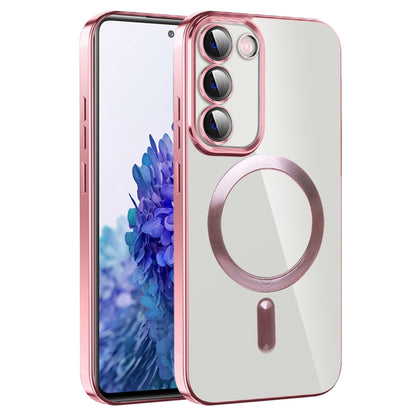 For Samsung Galaxy S20 FE CD Texture Plating TPU MagSafe Phone Case with Lens Film(Pink) - Galaxy S20 FE Cases by buy2fix | Online Shopping UK | buy2fix