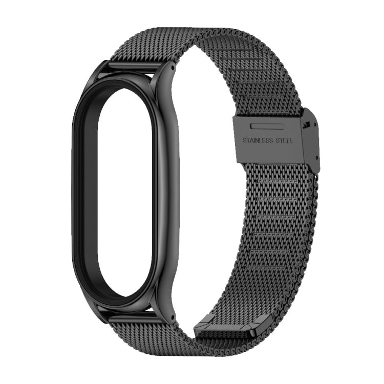 For Xiaomi Mi Band 8 Mijobs Plus Case Milan Buckle Metal Watch Band(Black) - Watch Bands by MIJOBS | Online Shopping UK | buy2fix