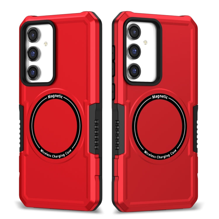 For Samsung Galaxy S23 FE MagSafe Shockproof Armor Phone Case(Red) - Galaxy S23 5G Cases by buy2fix | Online Shopping UK | buy2fix