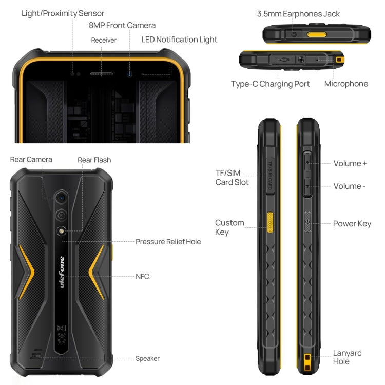 Ulefone Armor X12 Pro, 4GB+64GB, IP68/IP69K Rugged Phone, 5.45 inch Android 13 MediaTek Helio G36 Octa Core, Network: 4G, NFC(Some Orange) - Ulefone by Ulefone | Online Shopping UK | buy2fix