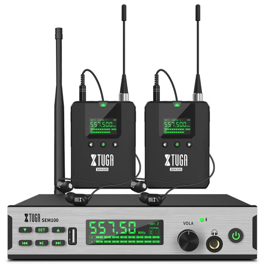 XTUGA SEM100 Professional Wireless In Ear Monitor System 2 BodyPacks(US Plug) - Microphone by XTUGA | Online Shopping UK | buy2fix