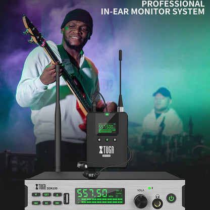 XTUGA SEM100 Professional Wireless In Ear Monitor System 1 BodyPacks(UK Plug) - Microphone by XTUGA | Online Shopping UK | buy2fix