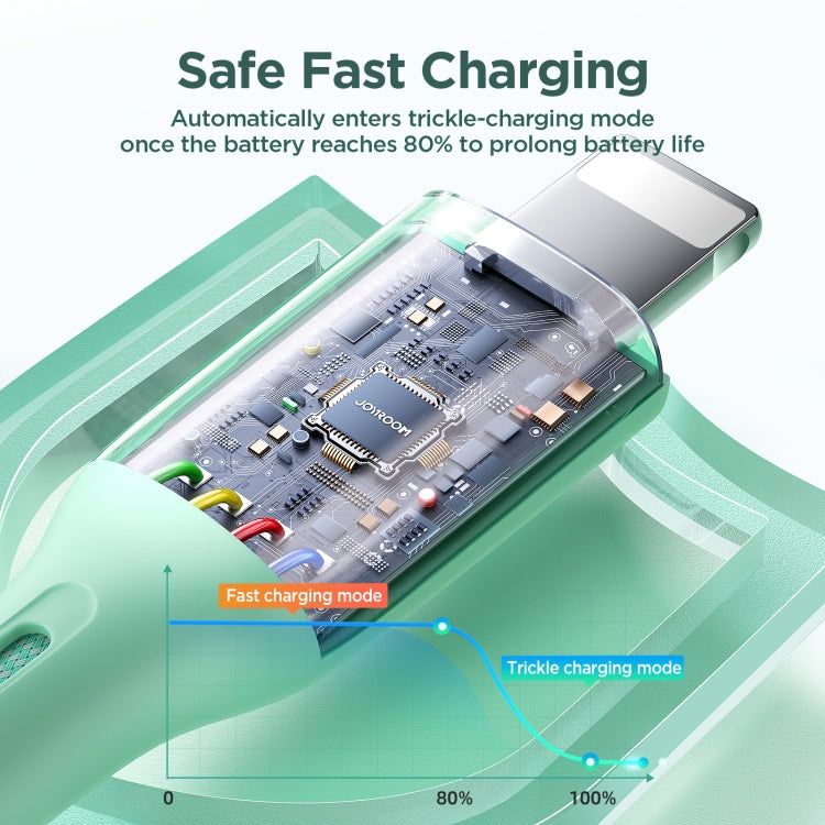 JOYROOM SA34-AL3 3A USB to 8 Pin Fast Charge Data Cable, Length: 1m(Green) - Normal Style Cable by JOYROOM | Online Shopping UK | buy2fix