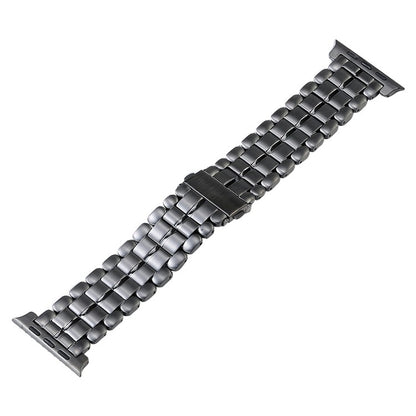 For Apple Watch Series 3 38mm Five Beads Titanium Steel Watch Band(Grey) - Watch Bands by buy2fix | Online Shopping UK | buy2fix