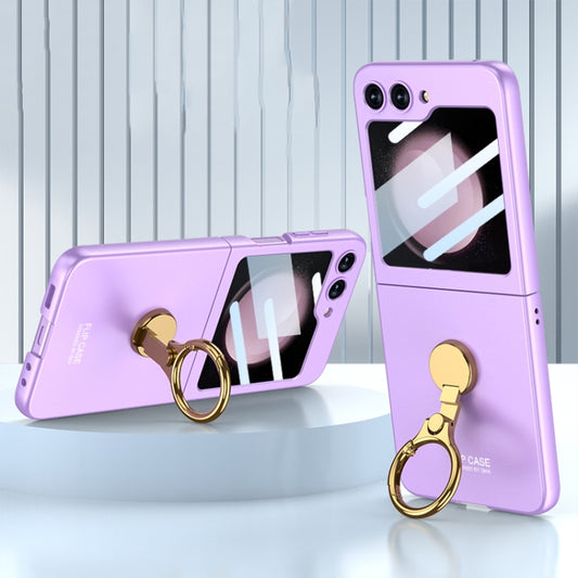 For Samsung Galaxy Z Flip5 GKK Ultra-thin Triaxial Ring Holder PC Phone Case(Purple) - Galaxy Z Flip5 Cases by GKK | Online Shopping UK | buy2fix