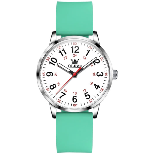 OLEVS 9953 Women Simple Silicone Strap Waterproof Quartz Watch(Green) - Silicone Strap Watches by OLEVS | Online Shopping UK | buy2fix