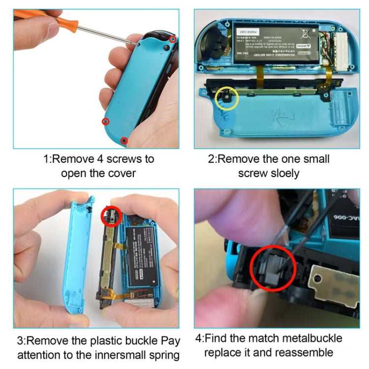 For Switch JoyCon Handle Metal Lock Replacement Parts, Spec:16 in 1 Lock Set Grey - Switch Spare Parts by buy2fix | Online Shopping UK | buy2fix