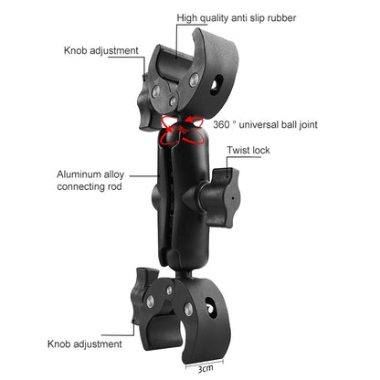 Motorcycle Dual-heads Crabs Clamps Handlebar Fixed Mount, Length:22cm - Mount & Holder by buy2fix | Online Shopping UK | buy2fix