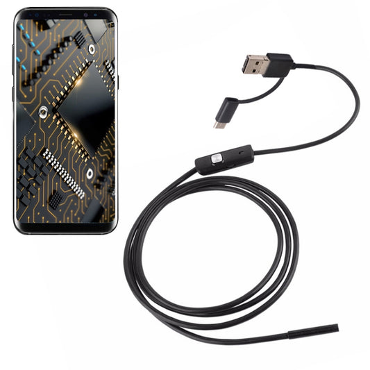 AN100 3 in 1 IP67 Waterproof USB-C / Type-C + Micro USB + USB HD Endoscope Snake Tube Inspection Camera for Parts of OTG Function Android Mobile Phone, with 6 LEDs, Lens Diameter:5.5mm(Length: 1m) - Consumer Electronics by buy2fix | Online Shopping UK | buy2fix