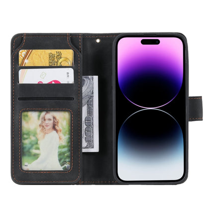 For iPhone 15 Pro Max Skin Feel Multi-card Wallet Leather Phone Case(Black) - iPhone 15 Pro Max Cases by buy2fix | Online Shopping UK | buy2fix