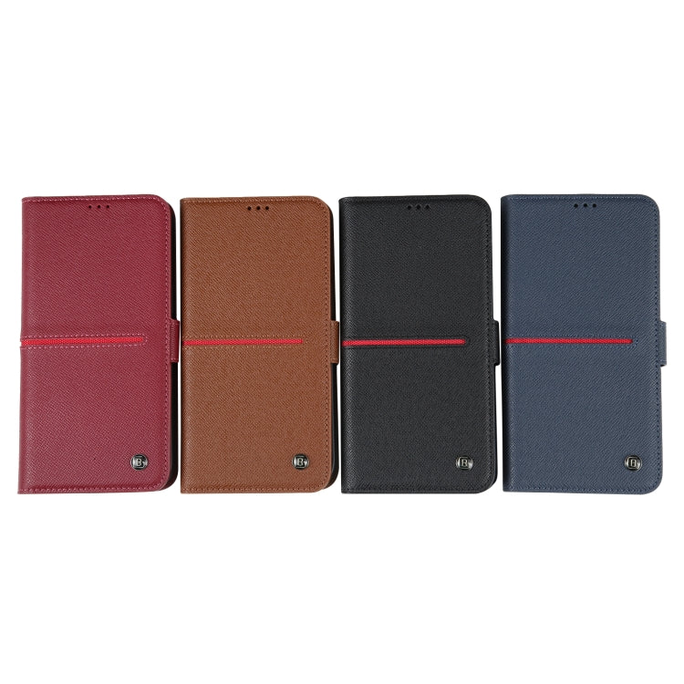 For iPhone 15 Pro Max GEBEI Top-grain Horizontal Flip Leather Phone Case(Wine Red) - iPhone 15 Pro Max Cases by GEBEI | Online Shopping UK | buy2fix
