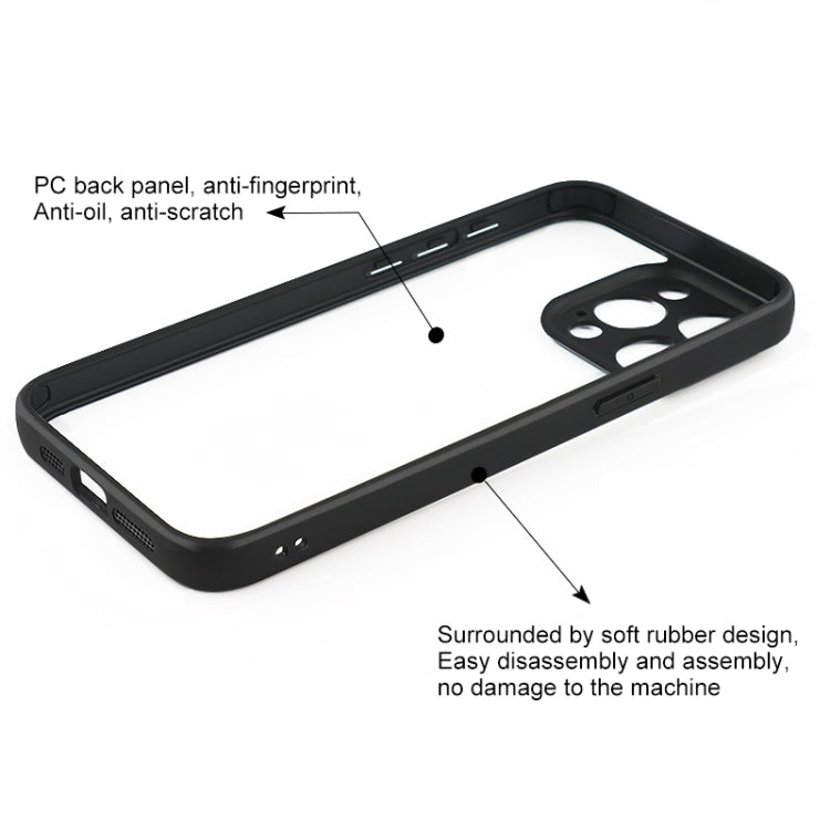 For iPhone 15 Pro Max Fine Pore Frosted TPU + Transparent PC Phone Case(Black) - iPhone 15 Pro Max Cases by buy2fix | Online Shopping UK | buy2fix