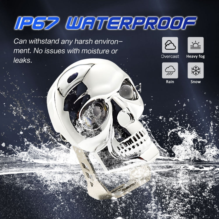 26W 3000LM Car Motorcycle IP68 Waterproof Skull Style Spotlight(Black) - Headlights by buy2fix | Online Shopping UK | buy2fix