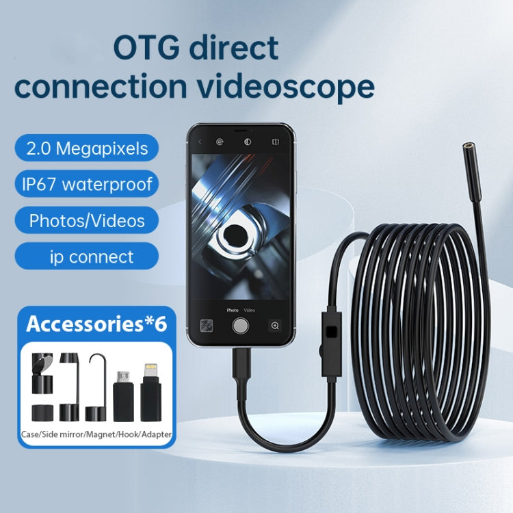 YP105 8mm Lenses 2MP HD Industry Endoscope Support Mobile Phone Direct Connection, Length:5m -  by buy2fix | Online Shopping UK | buy2fix
