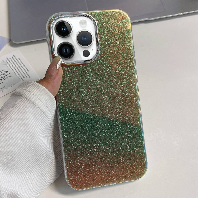 For iPhone 15 Pro Max Electroplated Frame IMD Glitter Powder Phone Case(Green) - iPhone 15 Pro Max Cases by buy2fix | Online Shopping UK | buy2fix