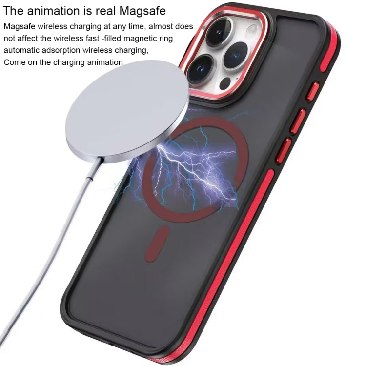 For iPhone 14 Pro Max Two-color Frosted MagSafe Magnetic Phone Case(Black) - iPhone 14 Pro Max Cases by buy2fix | Online Shopping UK | buy2fix