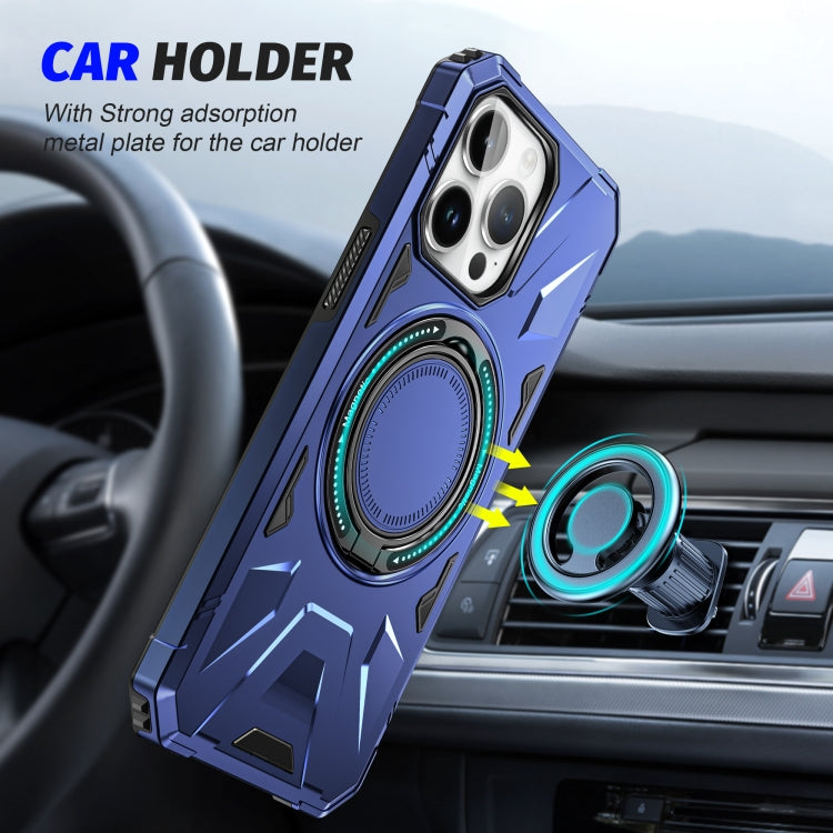 For iPhone 15 MagSafe Magnetic Shockproof Phone Case with Ring Holder(Navy Blue) - iPhone 15 Cases by buy2fix | Online Shopping UK | buy2fix