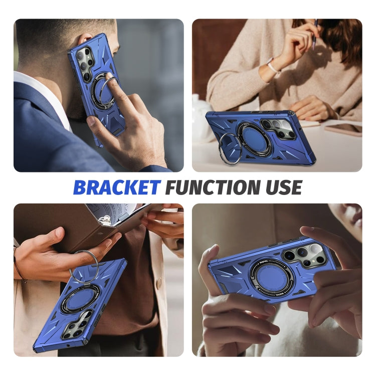For Samsung Galaxy S23+ 5G MagSafe Magnetic Shockproof Phone Case with Ring Holder(Navy Blue) - Galaxy S23+ 5G Cases by buy2fix | Online Shopping UK | buy2fix