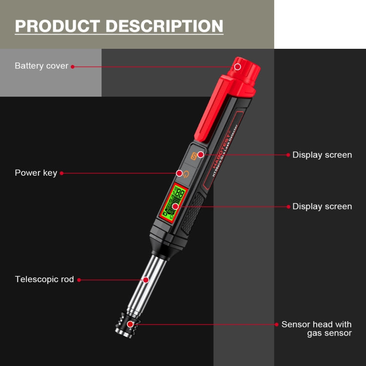 HABOTEST HT56 Pro Combustible Gas Detector Liquefied Petroleum Gas Natural Gas Alarm - Gas Monitor by HABOTEST | Online Shopping UK | buy2fix