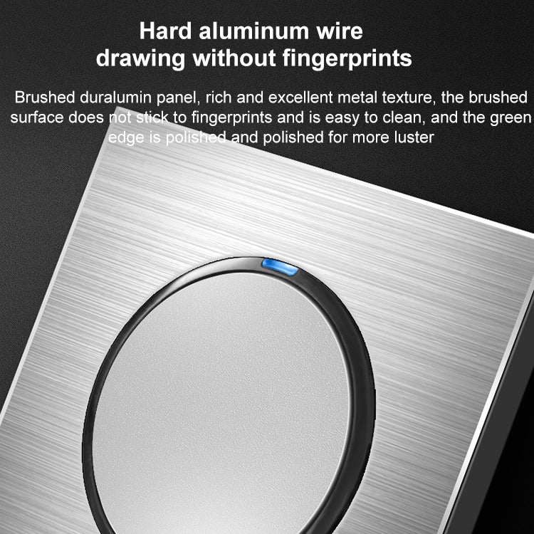 86mm Gray Aluminum Wire Drawing LED Switch Panel, Style:One Open Multiple Control - Consumer Electronics by buy2fix | Online Shopping UK | buy2fix