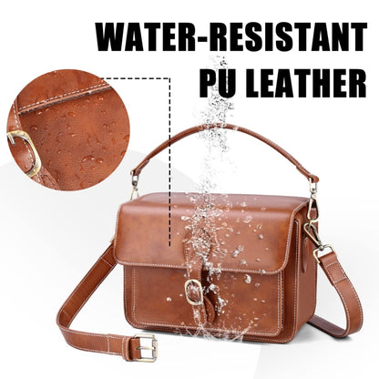 Cwatcun D80 Retro Leather Camera Shoulder Bag, Size:25.5 x 18.5 x 12.5cm Cow Leather Medium(Brown) - Strap Satchel by Cwatcun | Online Shopping UK | buy2fix