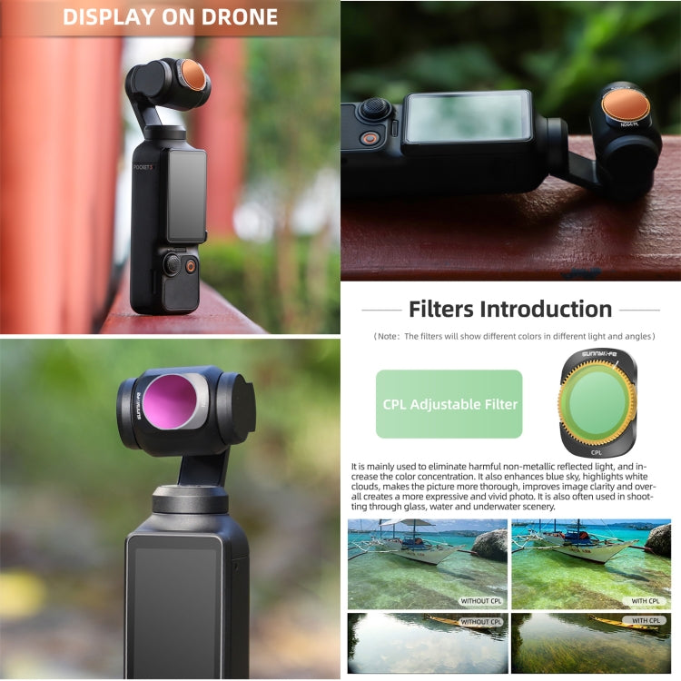 For DJI OSMO Pocket 3 Sunnylife Camera Lens Magnetic Metal Filter, Filter:ND32PL - Lens Accessories by Sunnylife | Online Shopping UK | buy2fix