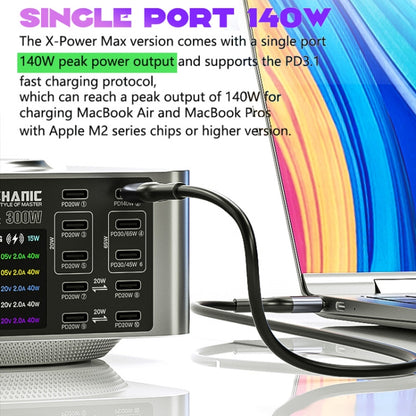 Mechanic X-Power Series Multiport Digital Display USB Charger Station with Wireless Charging, Total Power:200W(US Plug) - Dock Charger by MECHANIC | Online Shopping UK | buy2fix