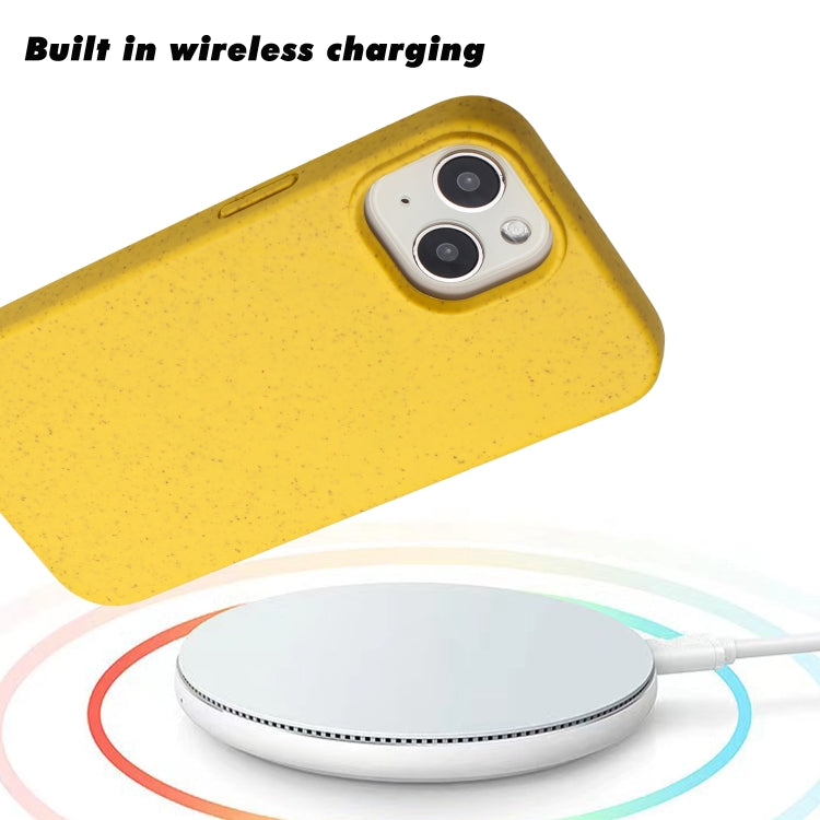 For iPhone 15 Wheat MagSafe Magnetic Straw Material + TPU Phone Case(Yellow) - iPhone 15 Cases by buy2fix | Online Shopping UK | buy2fix