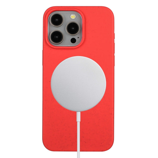 For iPhone 13 Pro Wheat MagSafe Magnetic Straw Material + TPU Phone Case(Red) - iPhone 13 Pro Cases by buy2fix | Online Shopping UK | buy2fix