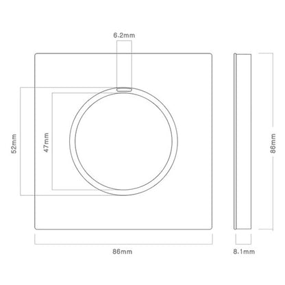 86mm Round LED Tempered Glass Switch Panel, Gray Round Glass, Style:One Open Dual Control - Switch by buy2fix | Online Shopping UK | buy2fix