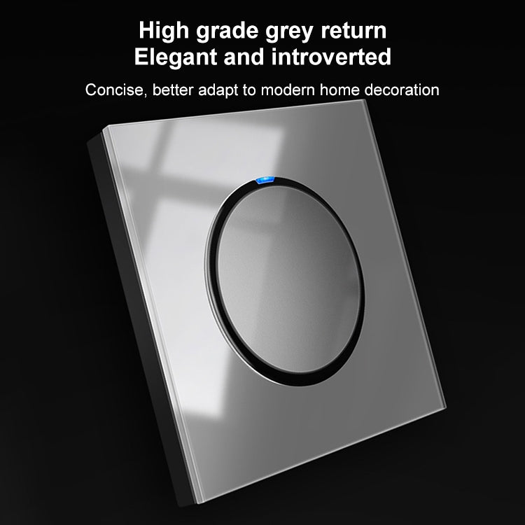 86mm Round LED Tempered Glass Switch Panel, Gray Round Glass, Style:TV Socket - Consumer Electronics by buy2fix | Online Shopping UK | buy2fix
