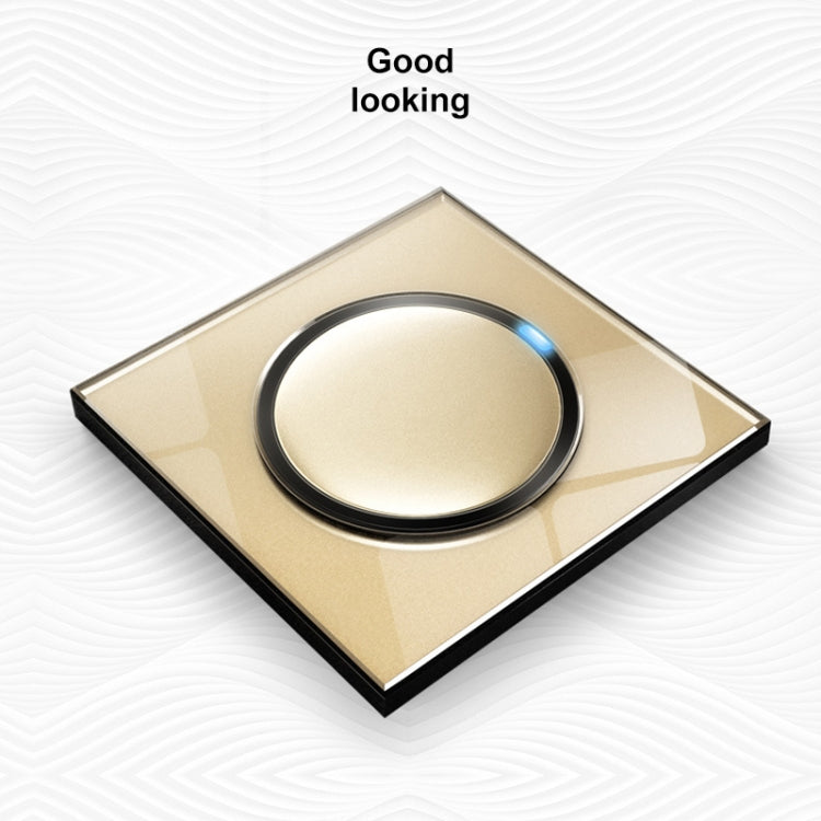 86mm Round LED Tempered Glass Switch Panel, Gold Round Glass, Style:Four Billing Control - Consumer Electronics by buy2fix | Online Shopping UK | buy2fix