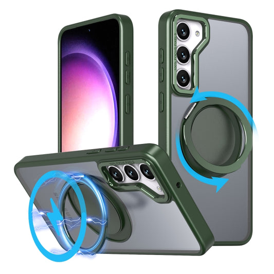 For Samsung Galaxy S24+ 5G 360-degree Rotating MagSafe Magnetic Holder Phone Case(Green) - Galaxy S24+ 5G Cases by buy2fix | Online Shopping UK | buy2fix