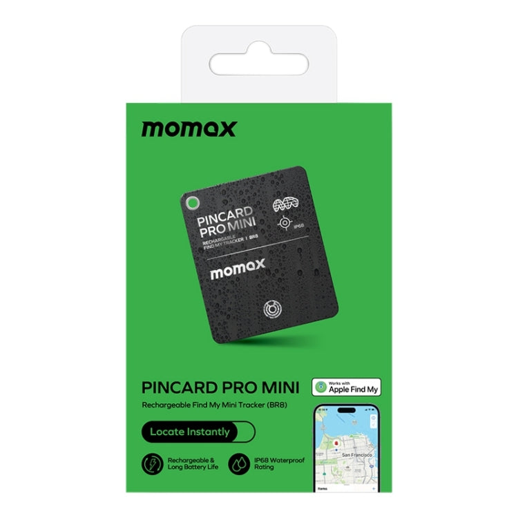 MOMAX PINCARD BR8 Card Wireless Charging Positioning Anti-lost Device(Black) - Anti-lost Alarm by MOMAX | Online Shopping UK | buy2fix