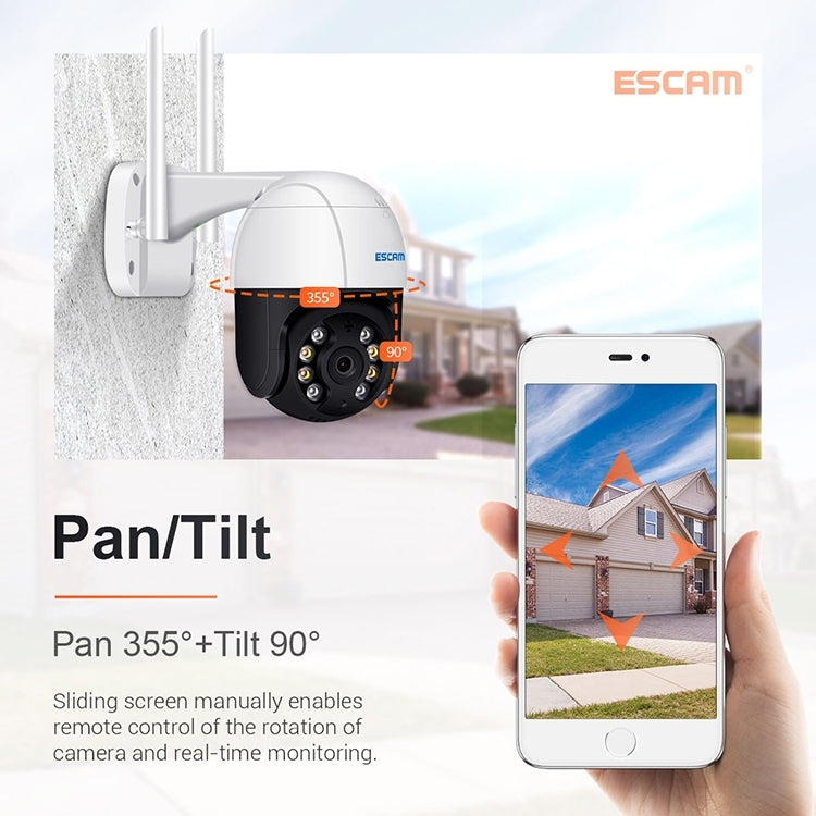 ESCAM QF518 5MP Smart WiFi IP Camera, Support AI Humanoid Detection / Auto Tracking / Dual Light Night Vision / Cloud Storage / Two Way Audio / TF Card, Plug:EU Plug(White) - Security by ESCAM | Online Shopping UK | buy2fix