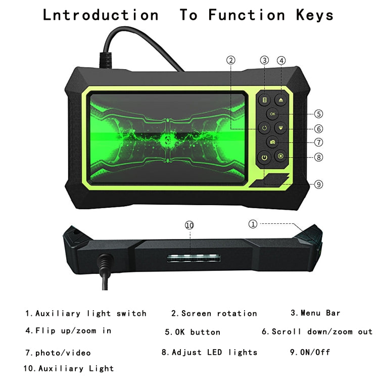 8mm 1080P IP68 Waterproof 4.3 inch Screen Single Camera Digital Endoscope, Line Length:5m - Consumer Electronics by buy2fix | Online Shopping UK | buy2fix