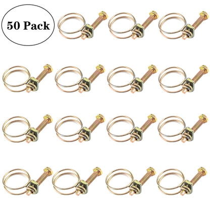 50 PCS M22 Adjustable Color Galvanized Iron Double Wire Hose Clamps - In Car by buy2fix | Online Shopping UK | buy2fix