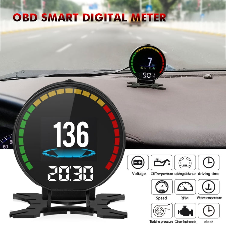 P15 OBD2 Car HUD Head-up Display Water Temperature / Vehicle Speed / Voltage - Head Up Display System by buy2fix | Online Shopping UK | buy2fix