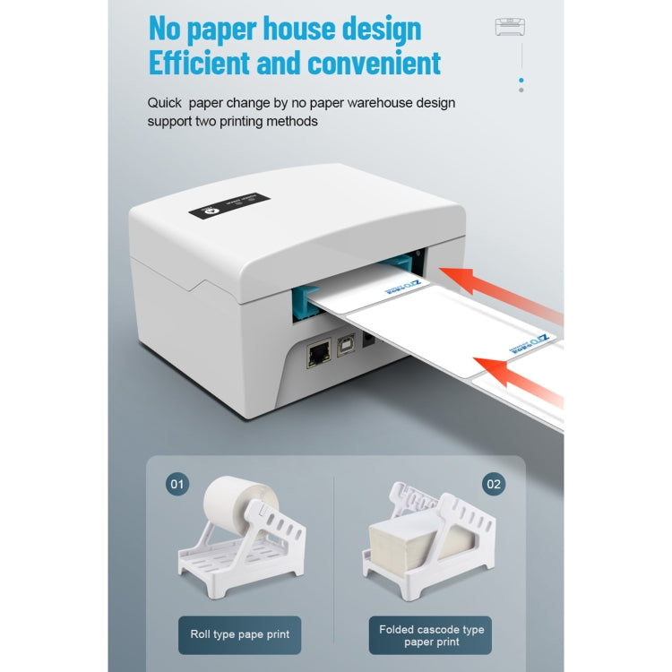 ZJ-8600 76x130 Single Paper Waybill Express Bill Label Printer, US Plug - Consumer Electronics by buy2fix | Online Shopping UK | buy2fix