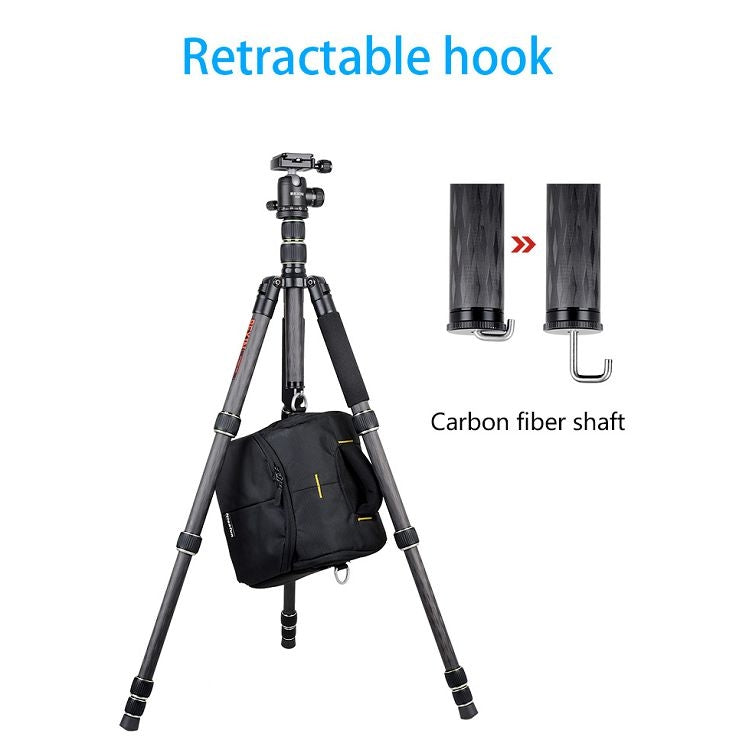 BEXIN BX255C K30 Portable Carbon Fiber Tripod for Camera Dslr - Tripods by BEXIN | Online Shopping UK | buy2fix