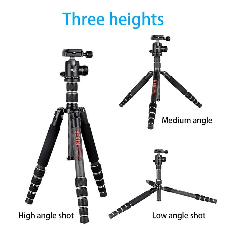 BEXIN BX255C K30 Portable Carbon Fiber Tripod for Camera Dslr - Tripods by BEXIN | Online Shopping UK | buy2fix