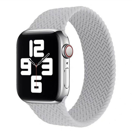 Single-turn Woven Pattern Silicone Watch Band For Apple Watch Series 7 41mm / 6 & SE & 5 & 4 40mm / 3 & 2 & 1 38mm, Size:M(Grey) - Smart Wear by buy2fix | Online Shopping UK | buy2fix