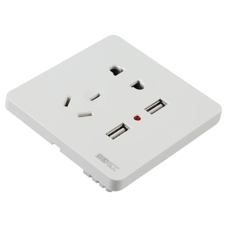 Universal Standard Wall Socket with 2 x USB Ports - Consumer Electronics by buy2fix | Online Shopping UK | buy2fix