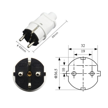 16A Detachable Wiring Power Plug, EU Plug - Consumer Electronics by buy2fix | Online Shopping UK | buy2fix