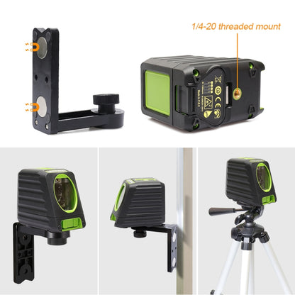 BOX-1G 1V1H 40mW & 10mW 2 Line Green Beam Laser Level Covering Walls and Floors (Green) - Consumer Electronics by buy2fix | Online Shopping UK | buy2fix