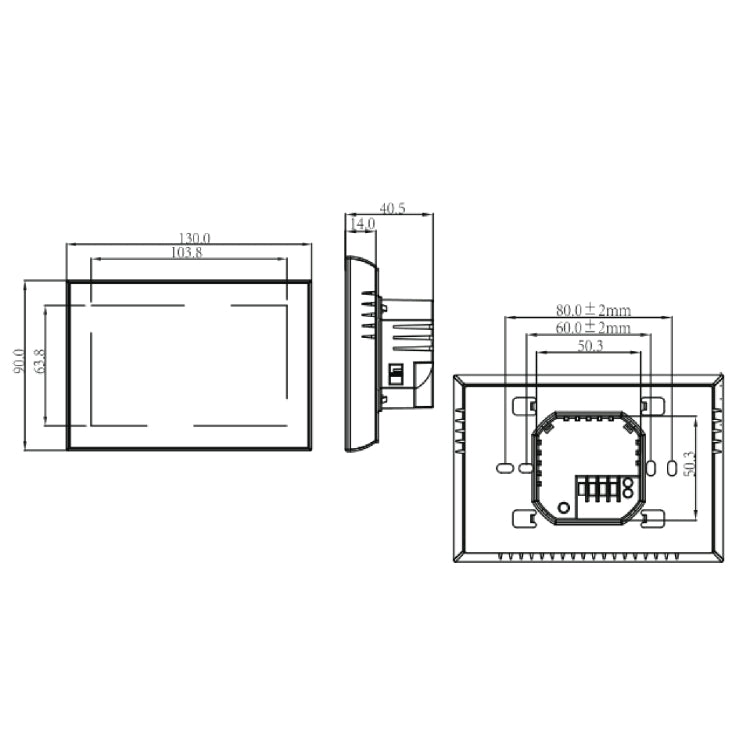 BHT-8000-GALW-SS Brushed Stainless Steel Mirror Control Water Heating Energy-saving and Environmentally-friendly Smart Home Negative Display LCD Screen Round Room Thermostat with WiFi - Consumer Electronics by buy2fix | Online Shopping UK | buy2fix