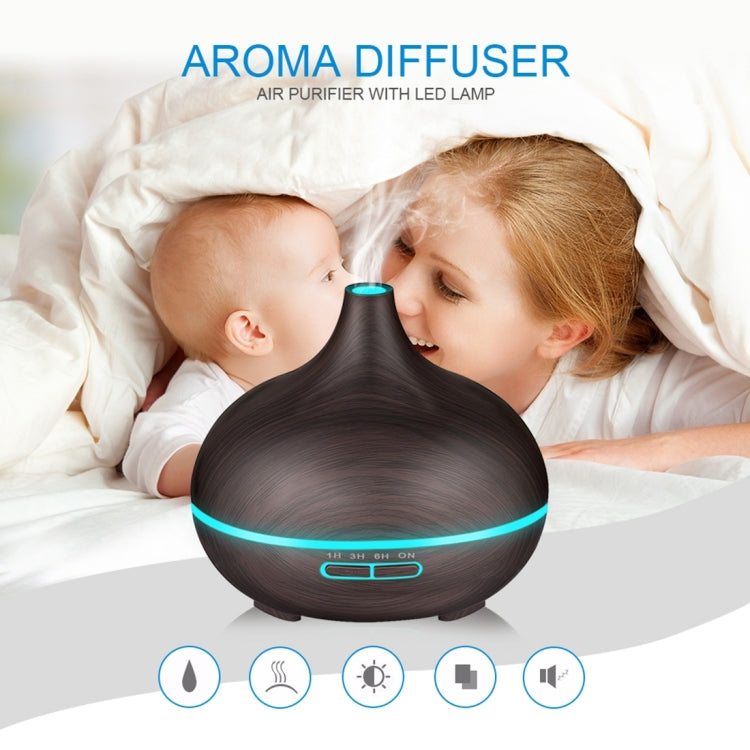 W350 14W 300ML Wood Grain Aromatherapy Air Purifier Humidifier with LED Light for Office / Home Room(Coffee) - Home & Garden by buy2fix | Online Shopping UK | buy2fix