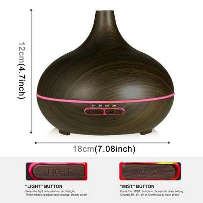 W350 14W 300ML Wood Grain Aromatherapy Air Purifier Humidifier with LED Light for Office / Home Room(Brown) - Home & Garden by buy2fix | Online Shopping UK | buy2fix