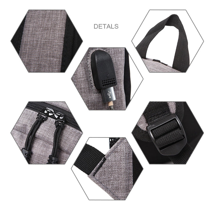 Universal Multi-Function Oxford Cloth Laptop Shoulders Bag Backpack with External USB Charging Port, Size: 46x32x12cm, For 15.6 inch and Below Macbook, Samsung, Lenovo, Sony, DELL Alienware, CHUWI, ASUS, HP(Black) - Backpack by buy2fix | Online Shopping UK | buy2fix