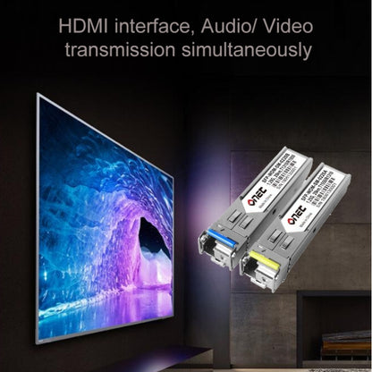 OPT882-KVM HDMI Extender (Receiver & Sender) Fiber Optic Extender with USB Port and KVM Function, Transmission Distance: 20KM (US Plug) - Amplifier by buy2fix | Online Shopping UK | buy2fix